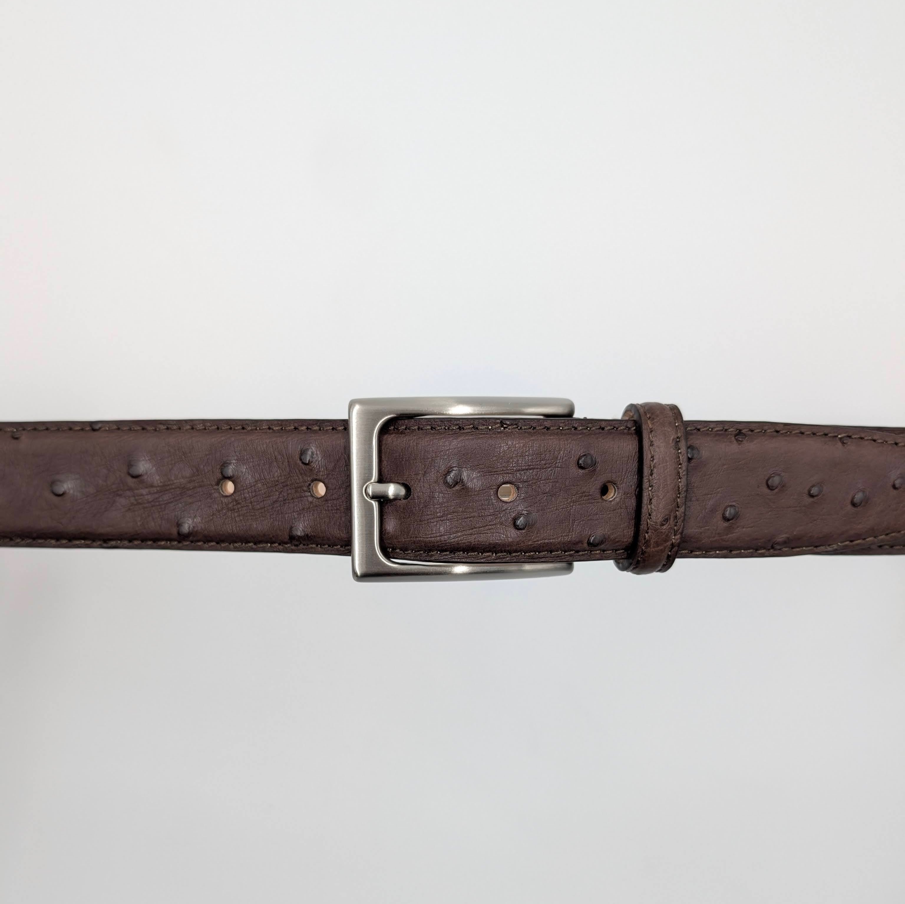 Belt Real Struzzo Dark Brown