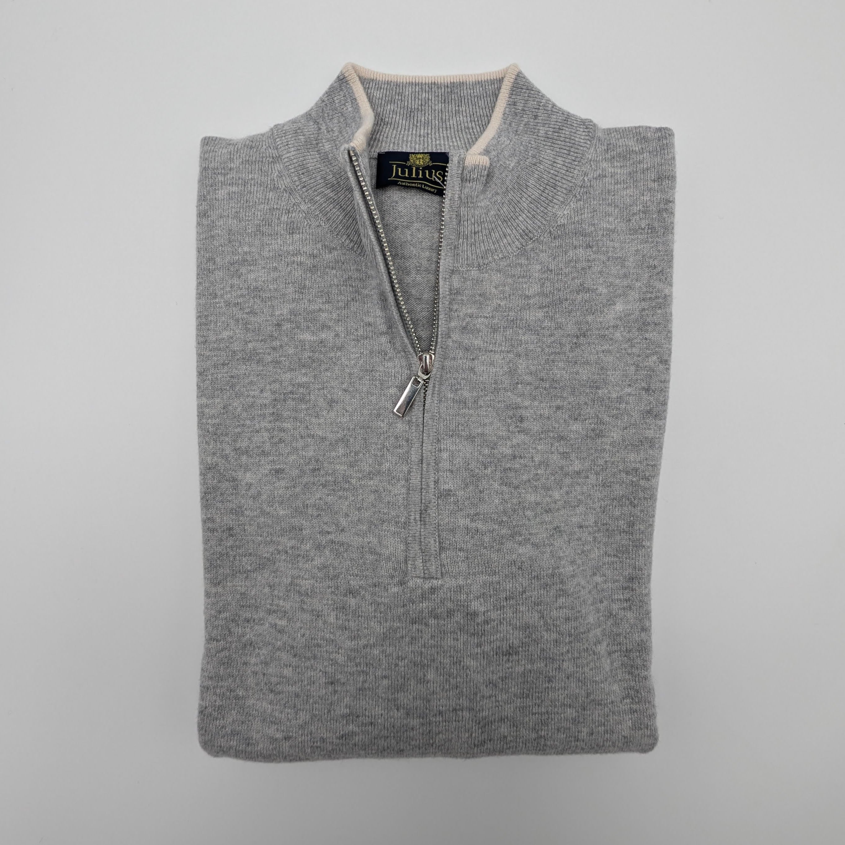Half Zip Sweater Wool/Cashmere Light Grey