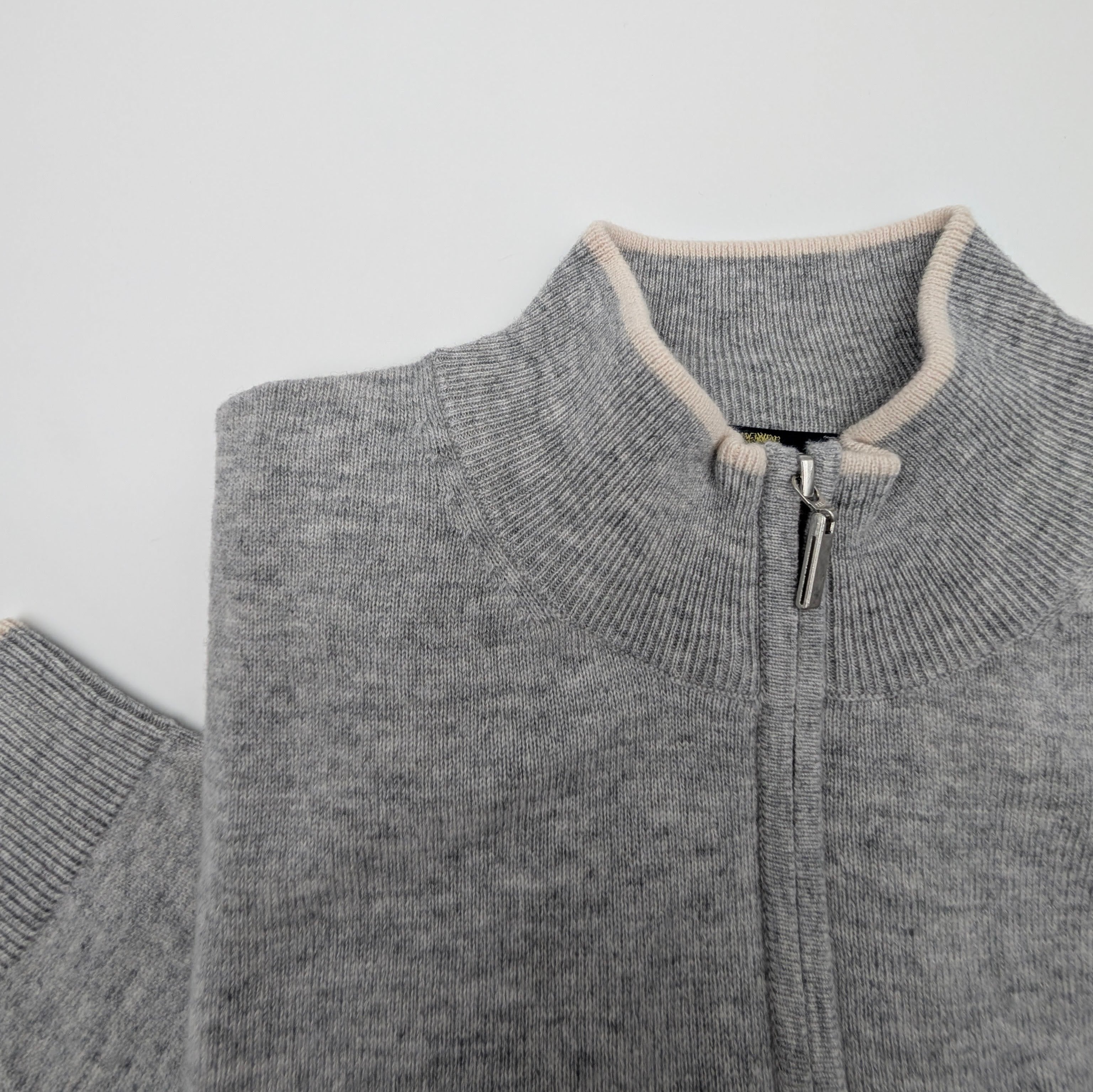 Half Zip Sweater Wool/Cashmere Light Grey