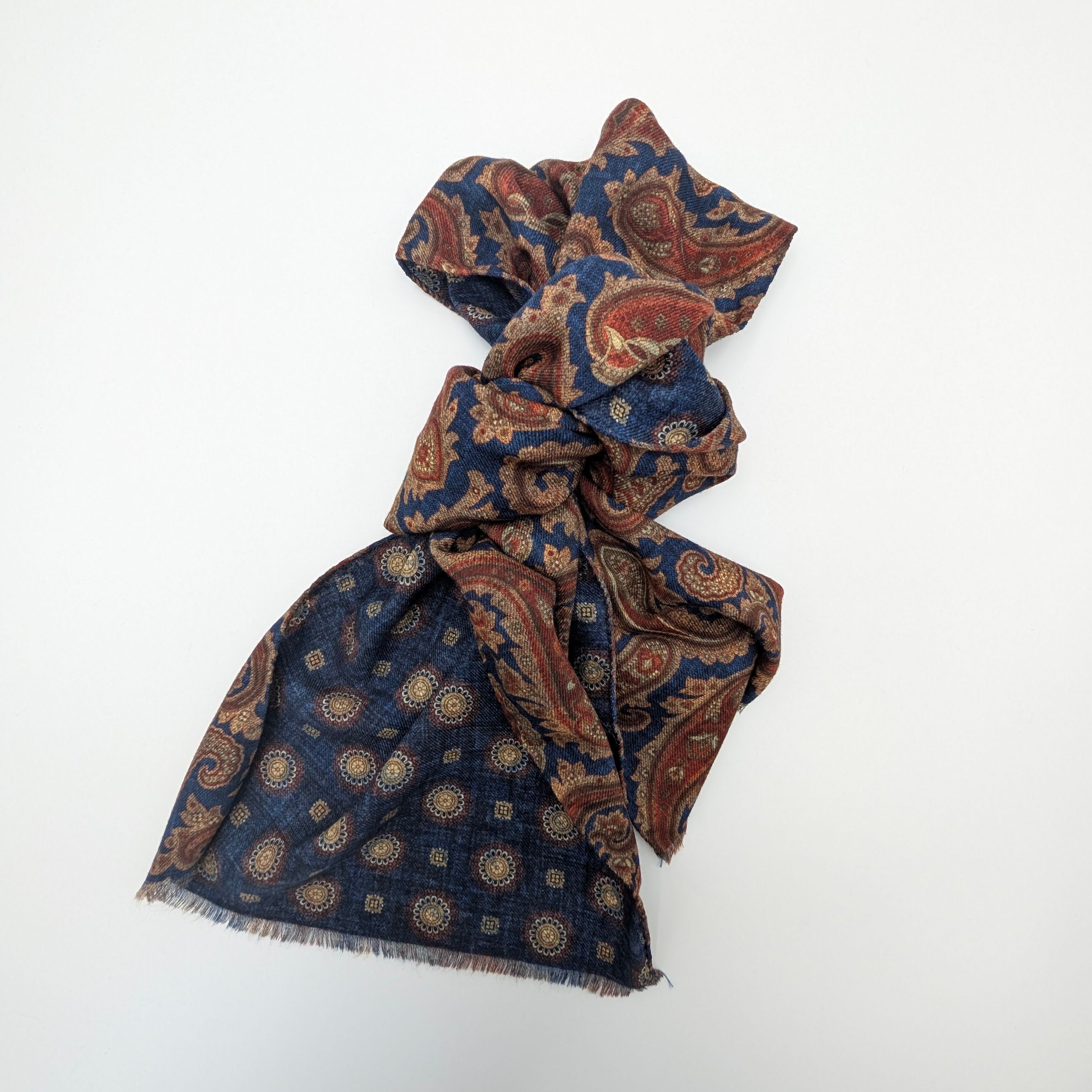 Scarf Light Wool Double Face Blue