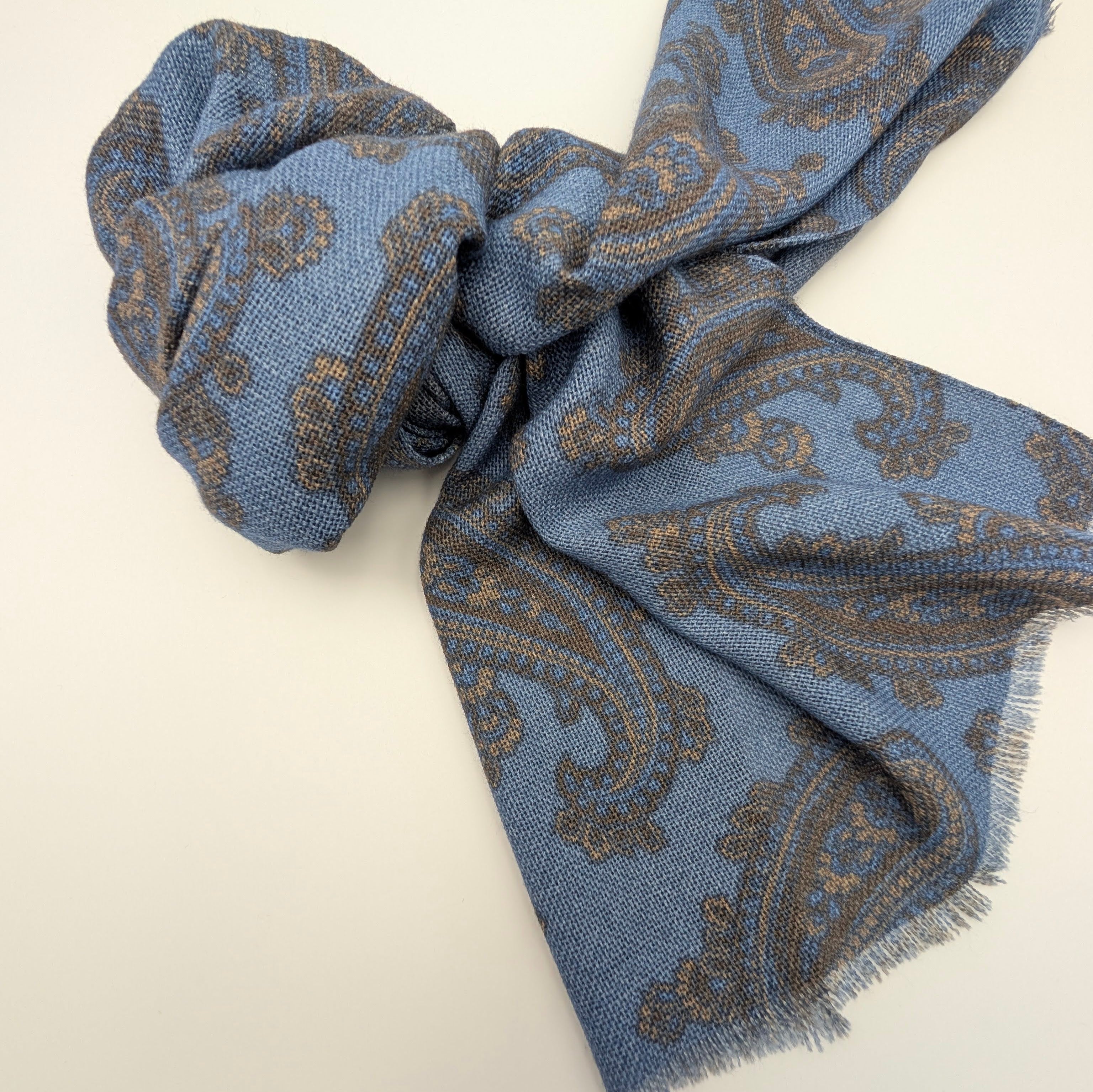 Scarf Luxury Woven Wool Blue