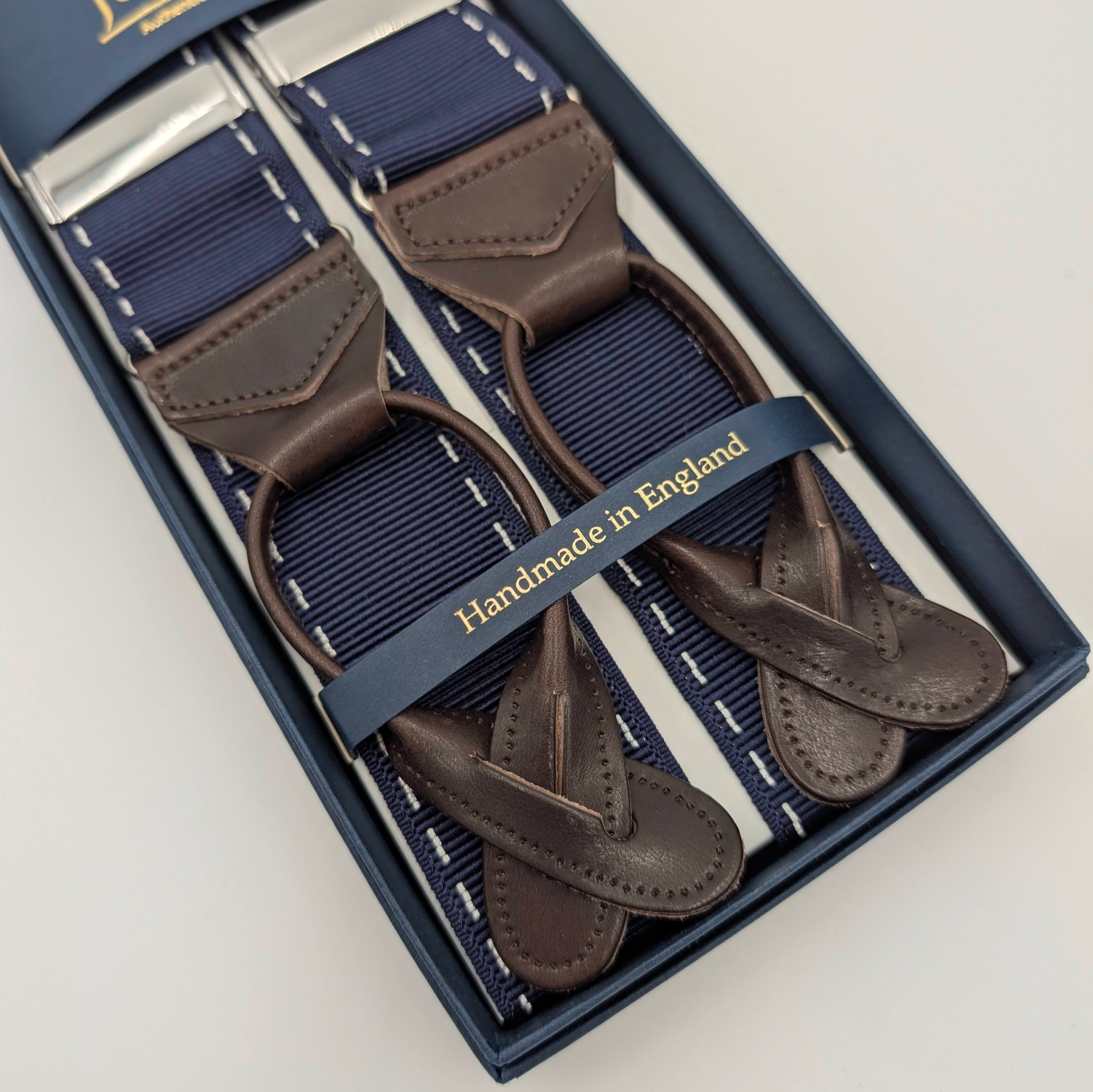 Braces White Stitch Blue