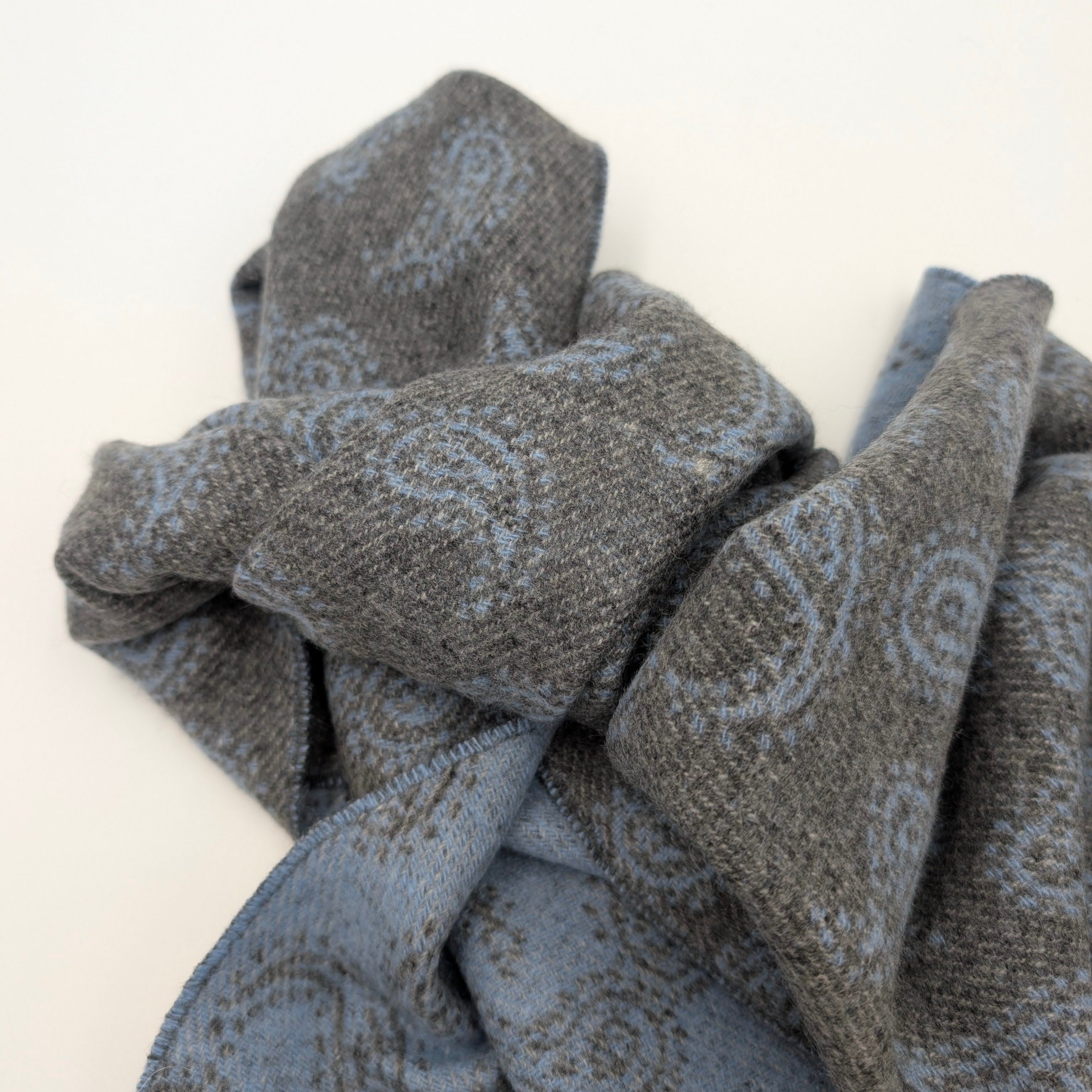 Scarf Cashmere Paisley Light Blue