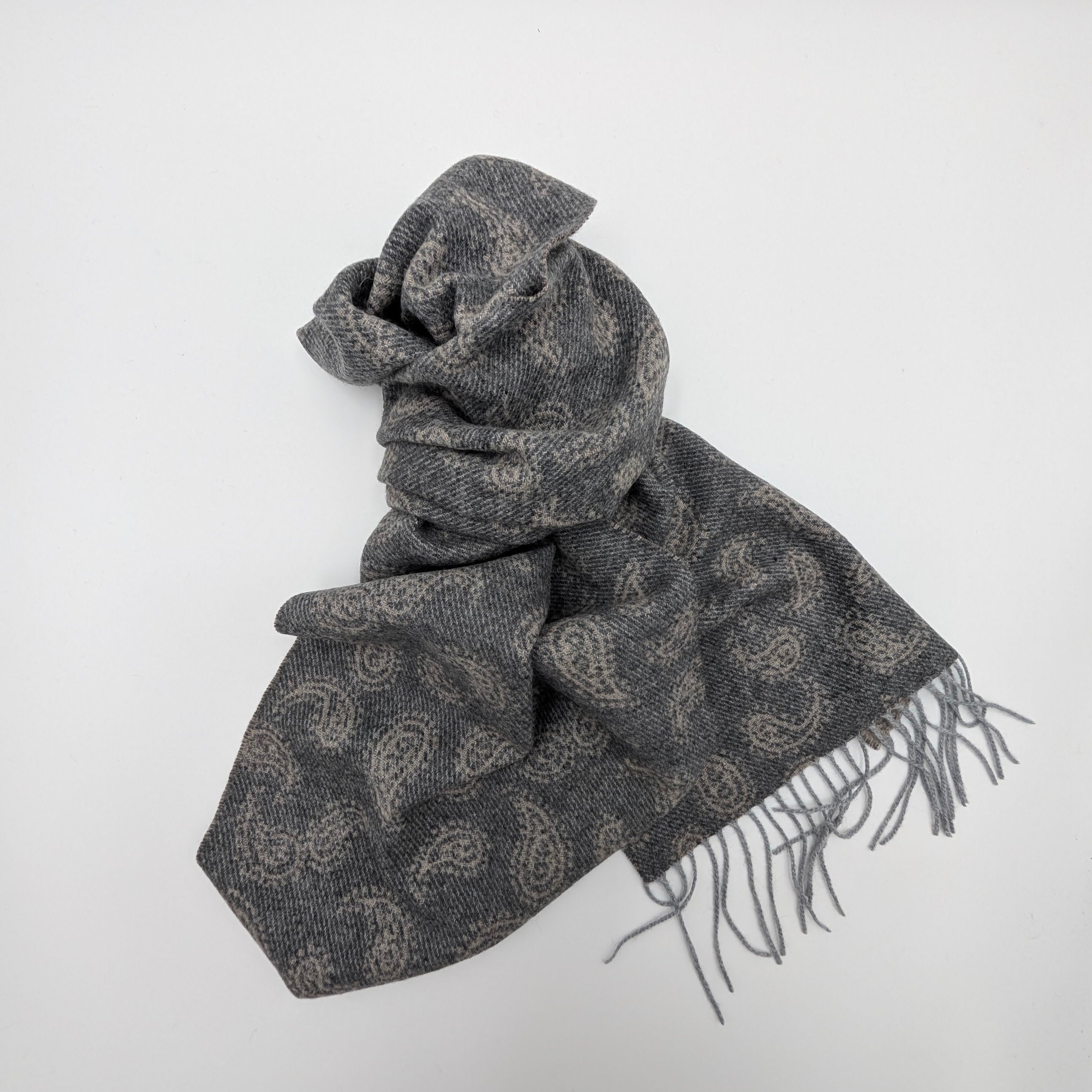 Scarf Cashmere Paisley Grey/Beige