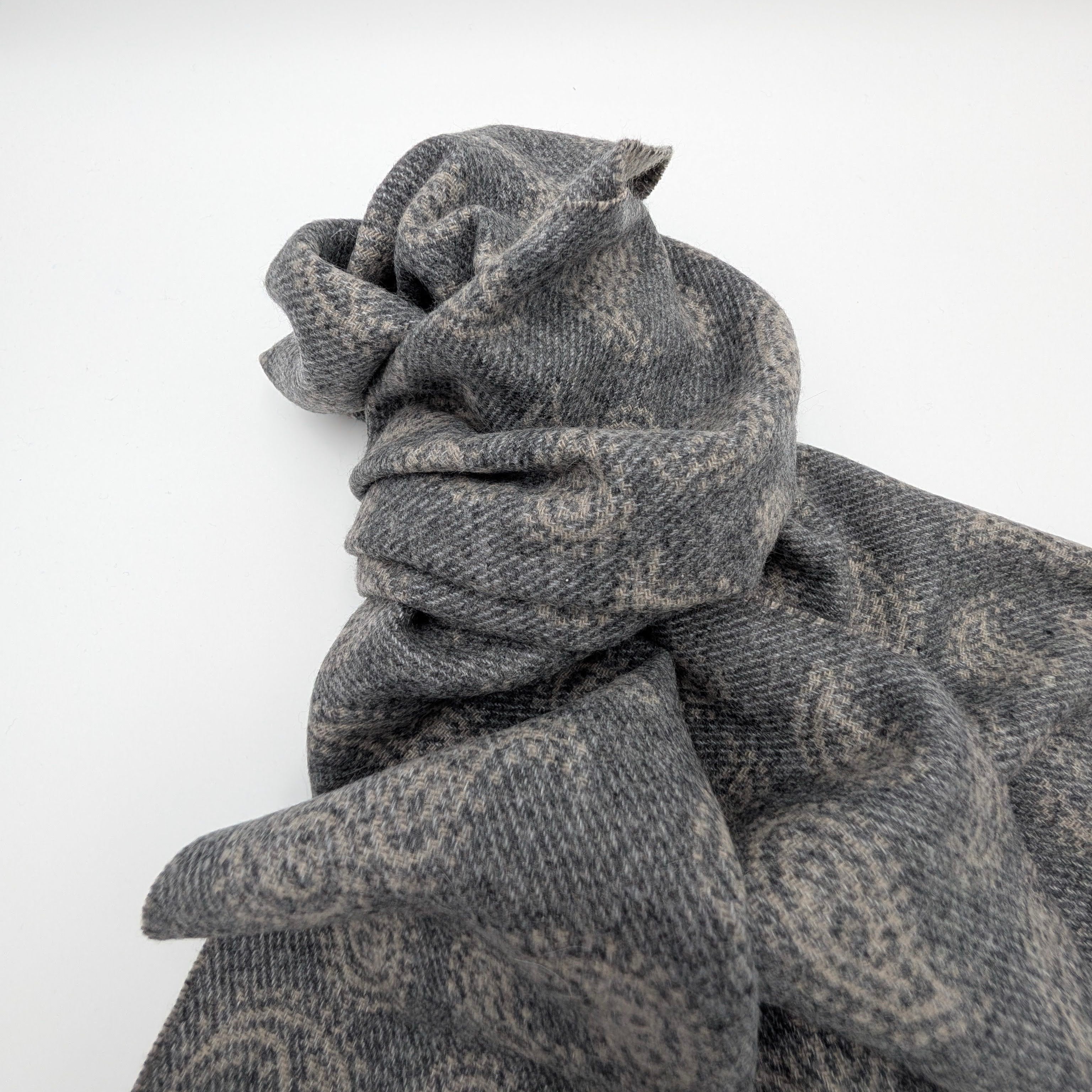 Scarf Cashmere Paisley Grey/Beige