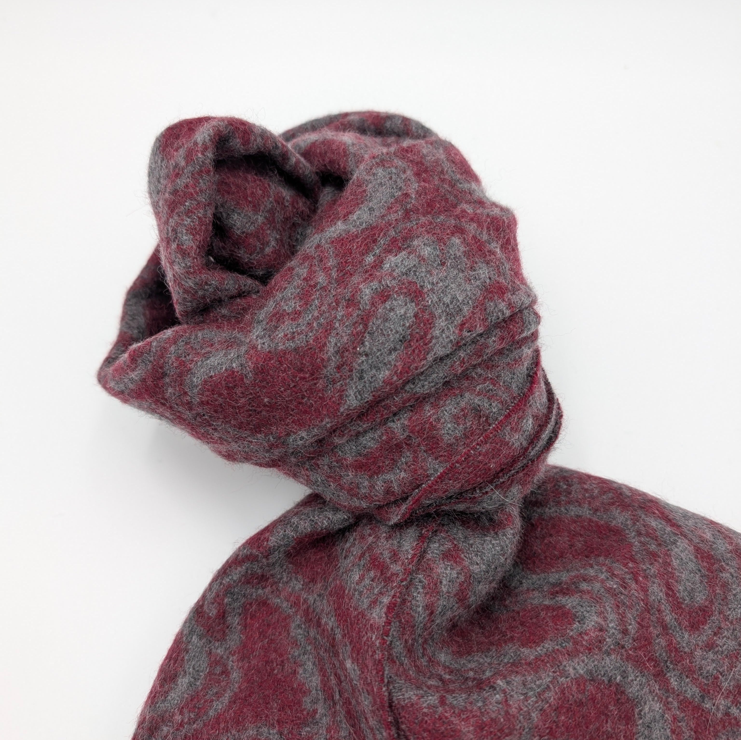 Scarf Cashmere Paisley Burgundy