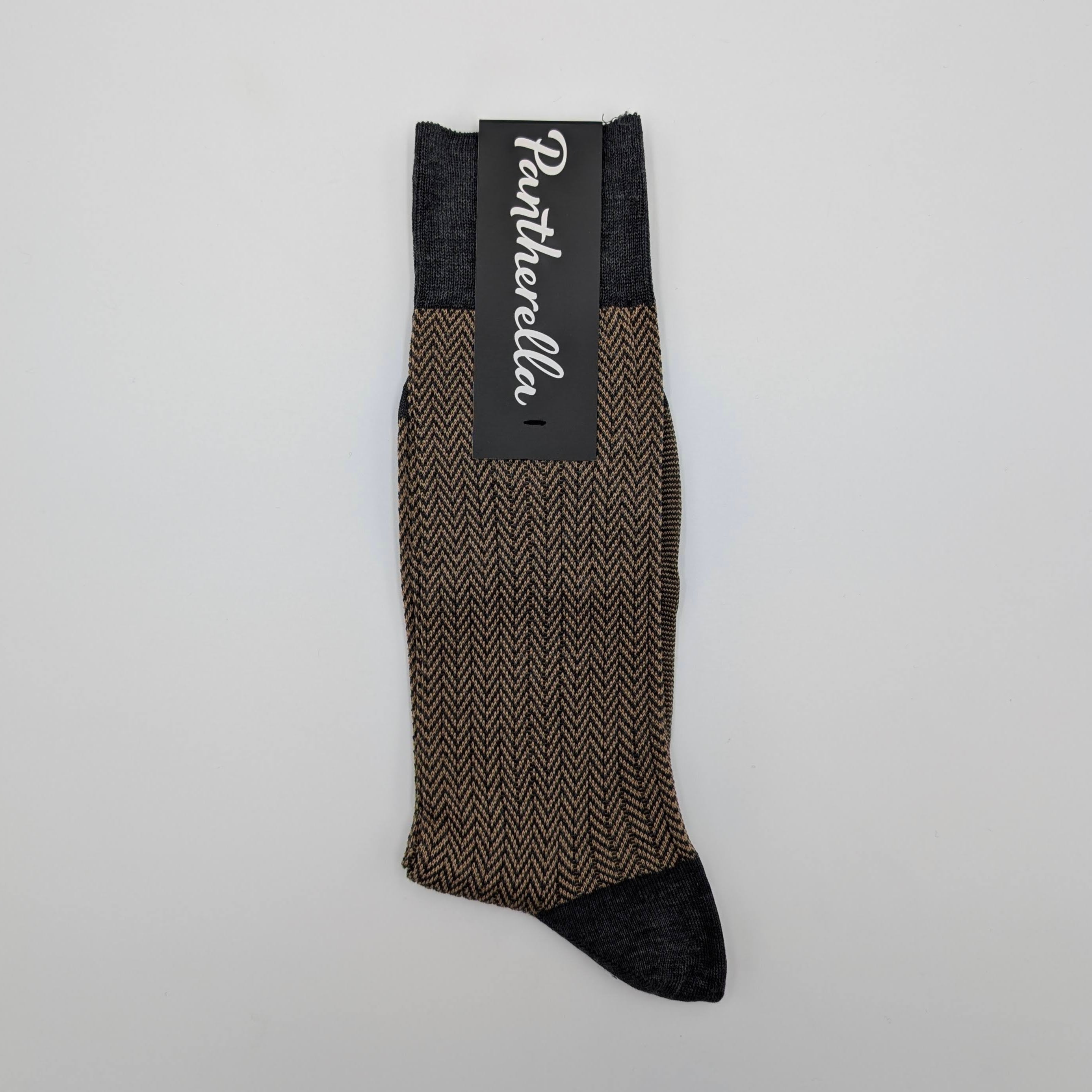 Sock Fishbone Fil D'Ecosse Grey/Brown