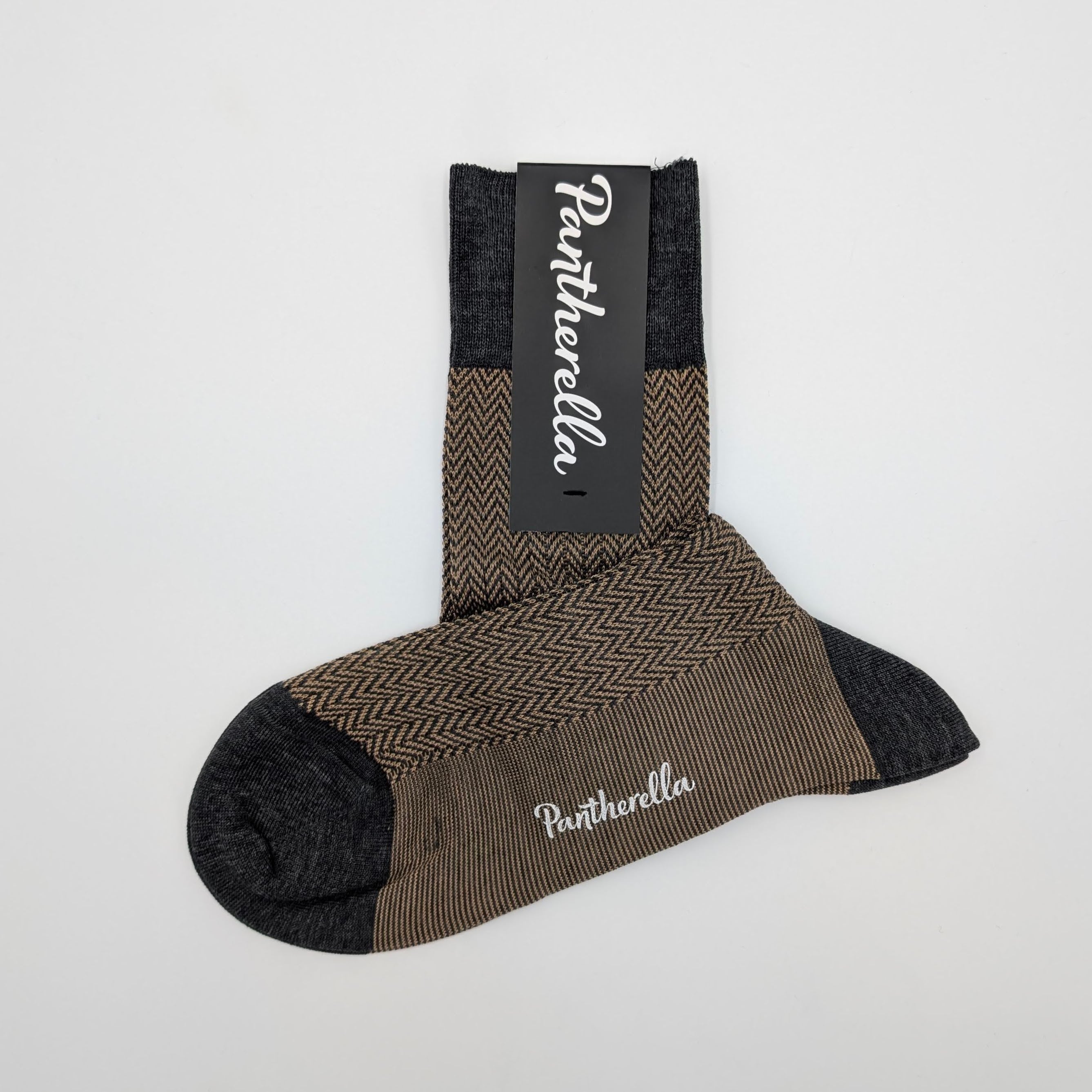 Sock Fishbone Fil D'Ecosse Grey/Brown