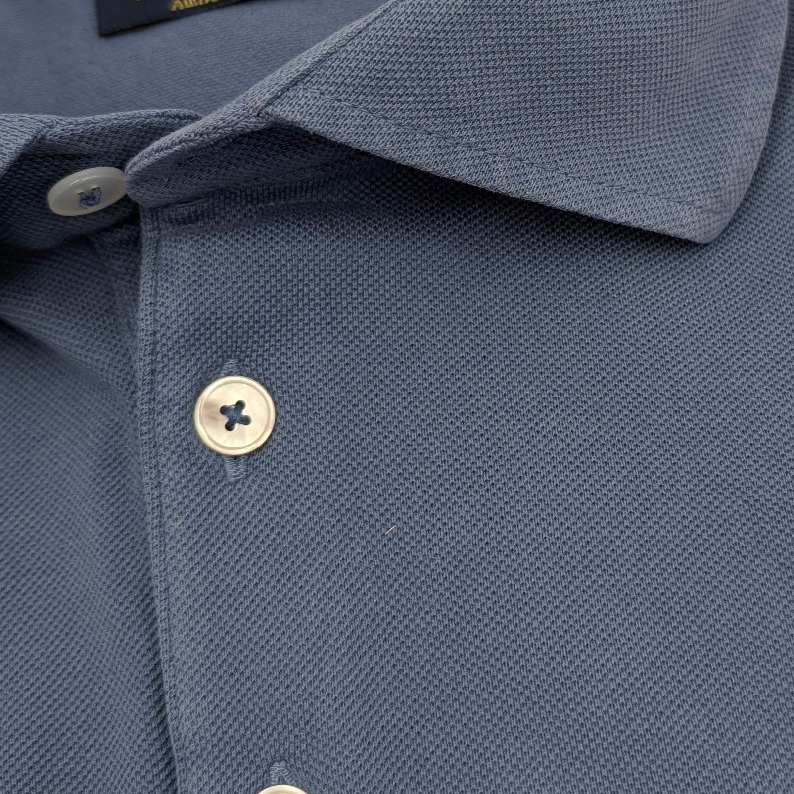 Kurzarm-Polohemd von Julius aus Baumwolle, mittelblau