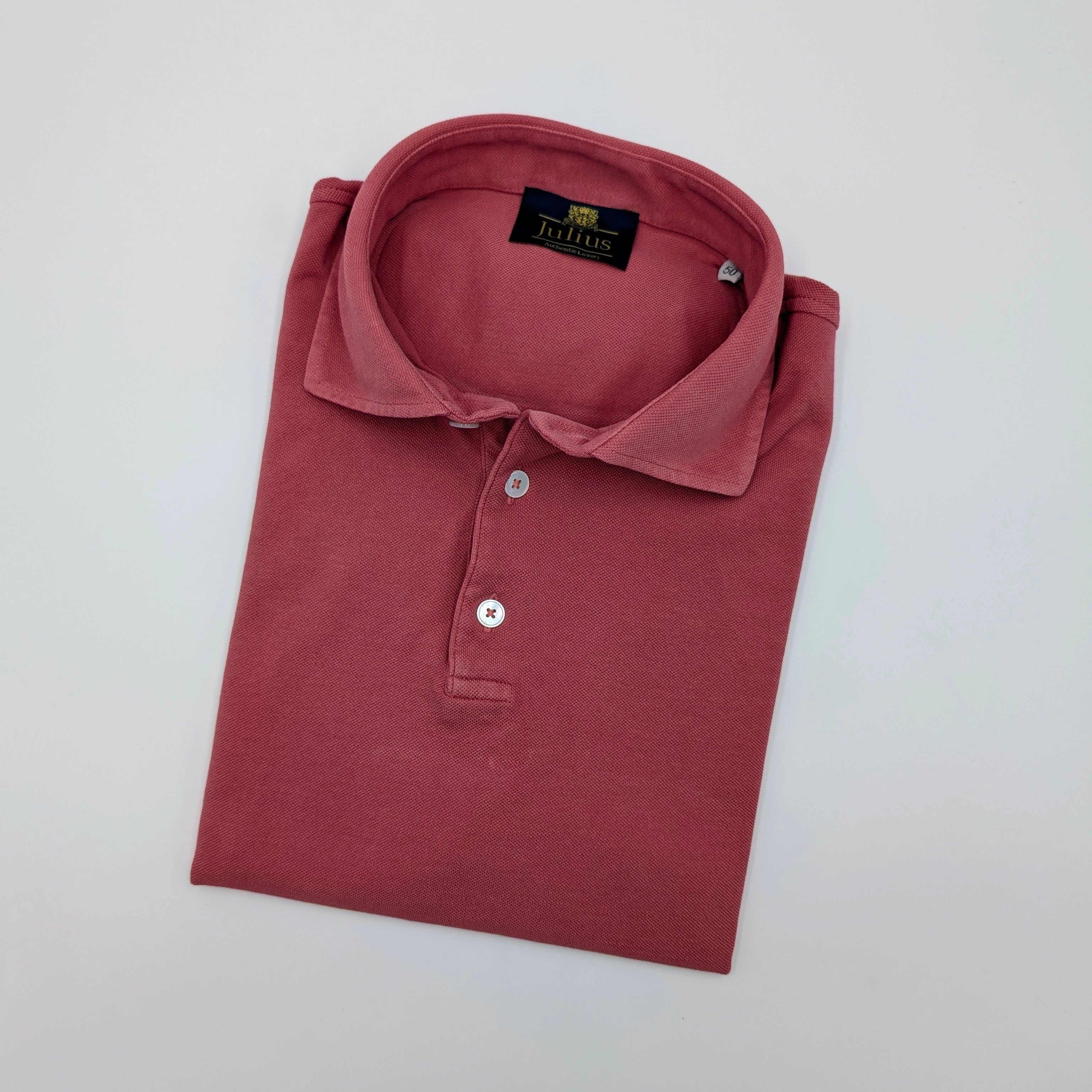 Kurzarm-Baumwollpolo von Julius in Koralle