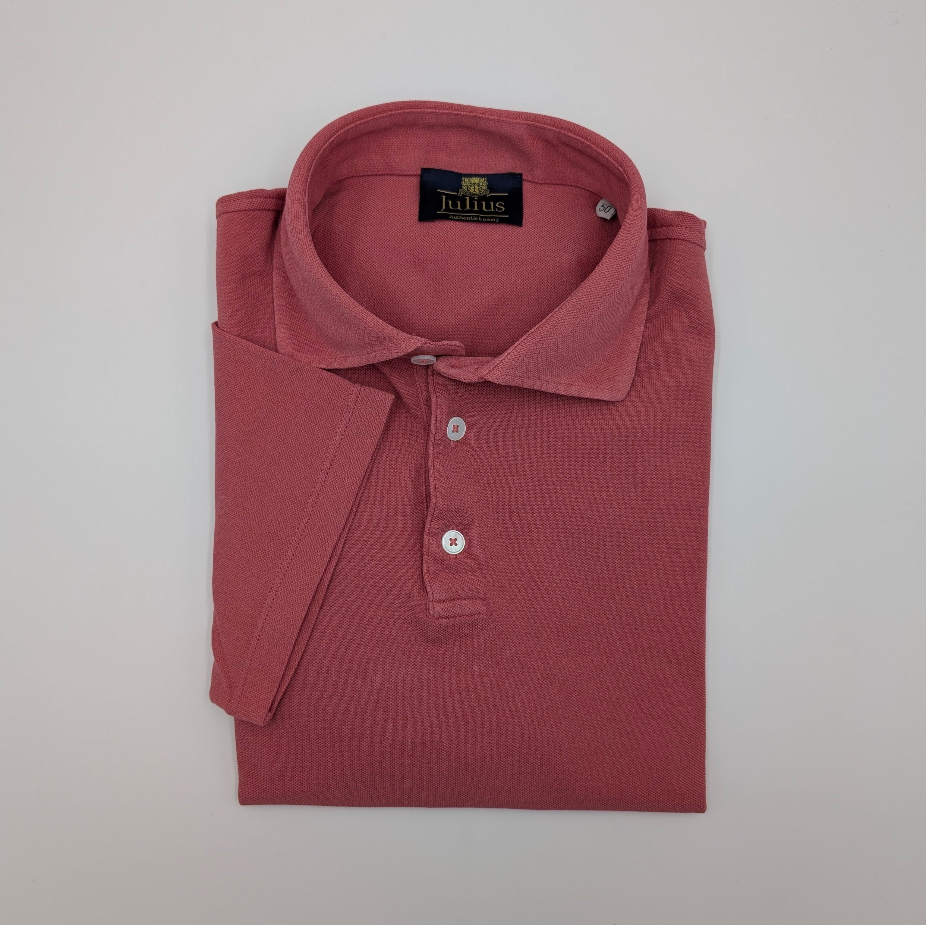 Kurzarm-Baumwollpolo von Julius in Koralle