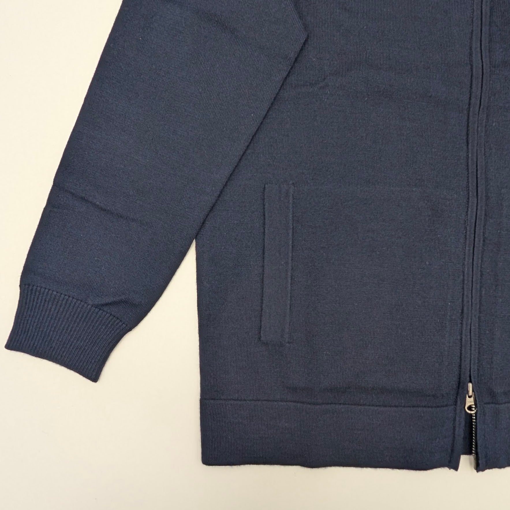 Cardigan Two-Way Zip with Pockets Navy