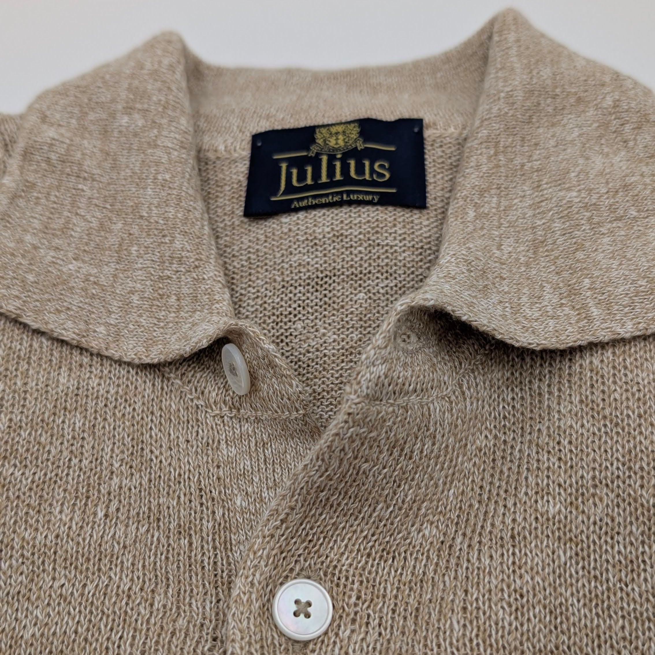 Polo Kurzarm Exclusive Leinen/Baumwolle Sand