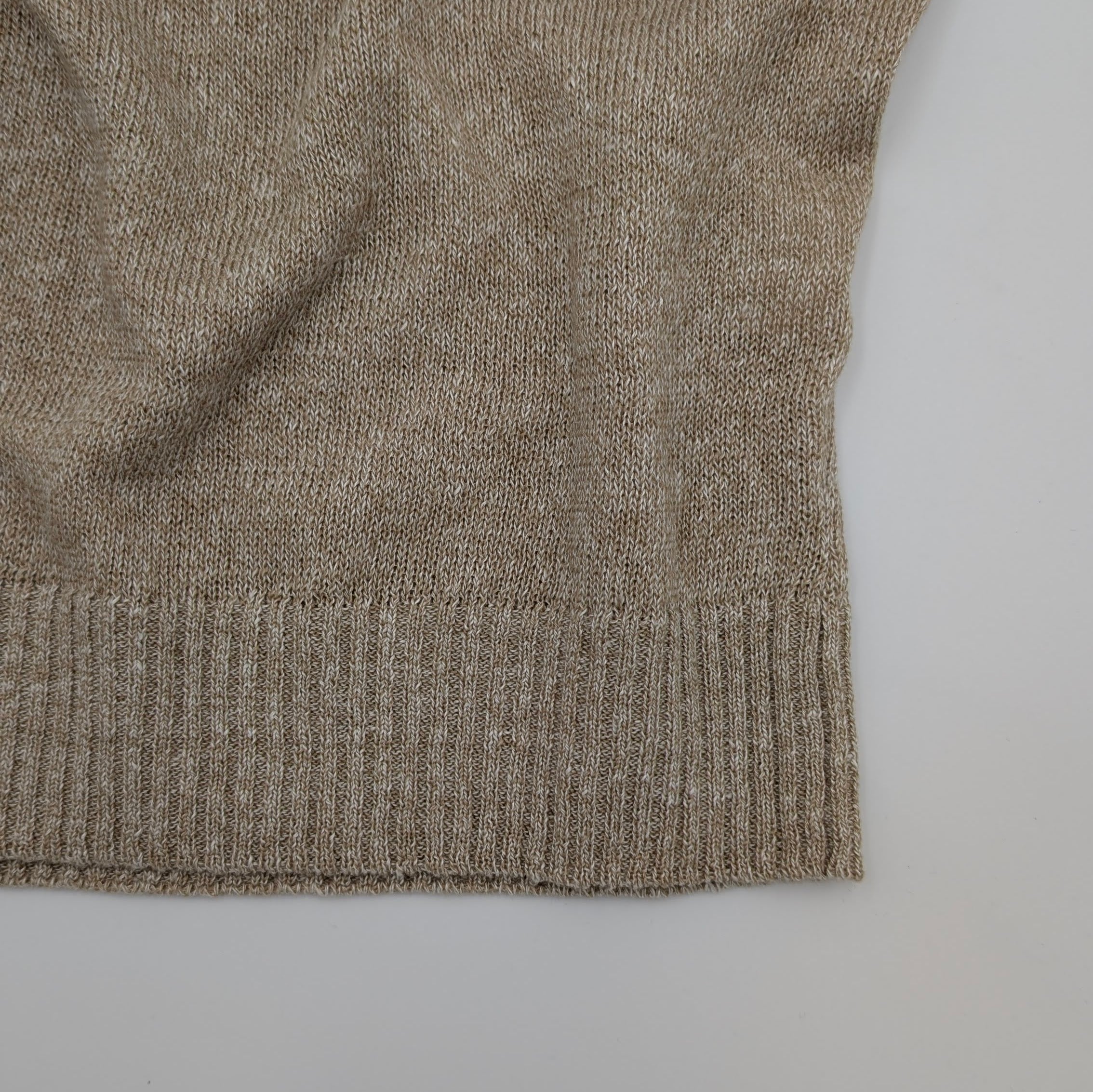 Polo Kurzarm Exclusive Leinen/Baumwolle Sand