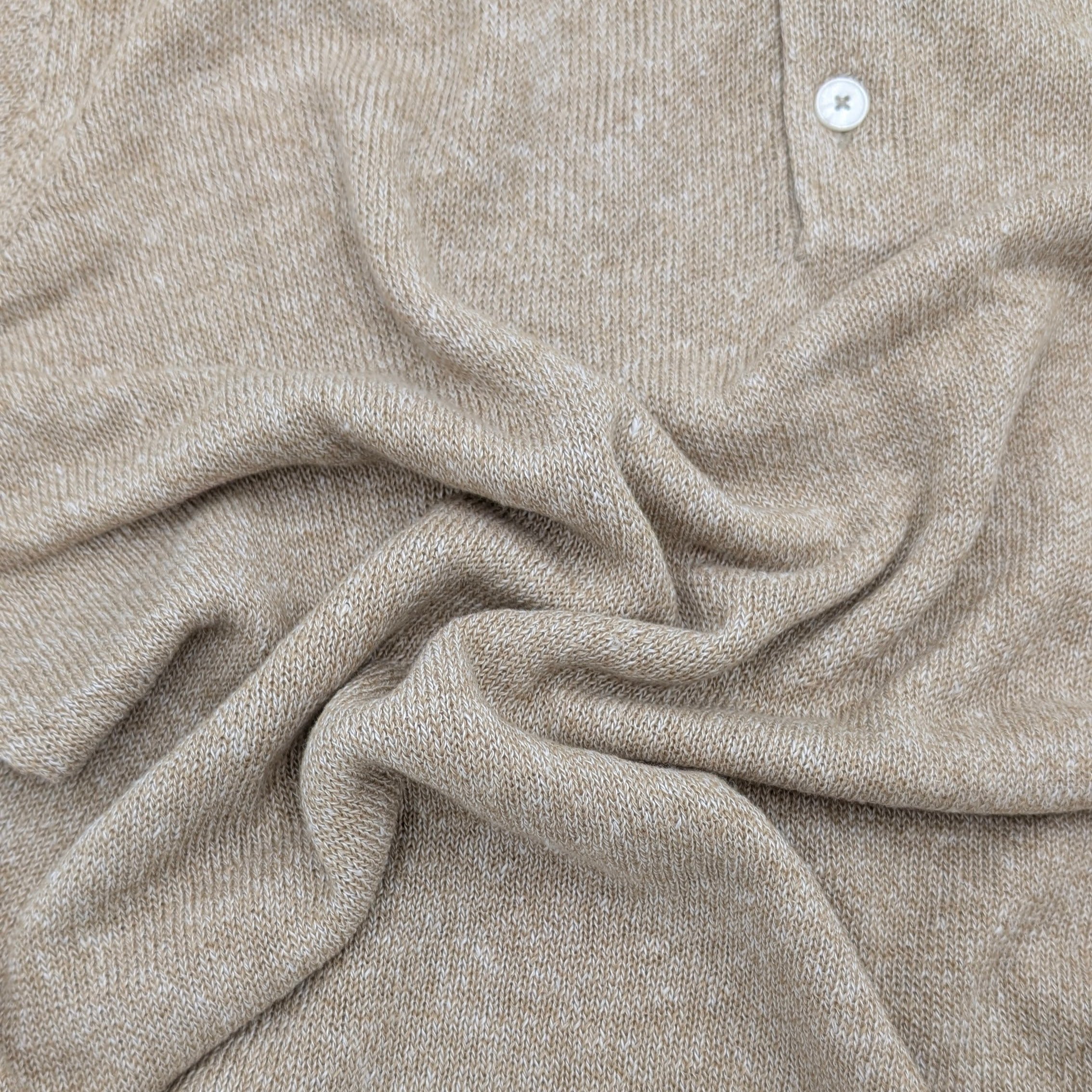 Polo Kurzarm Exclusive Leinen/Baumwolle Sand