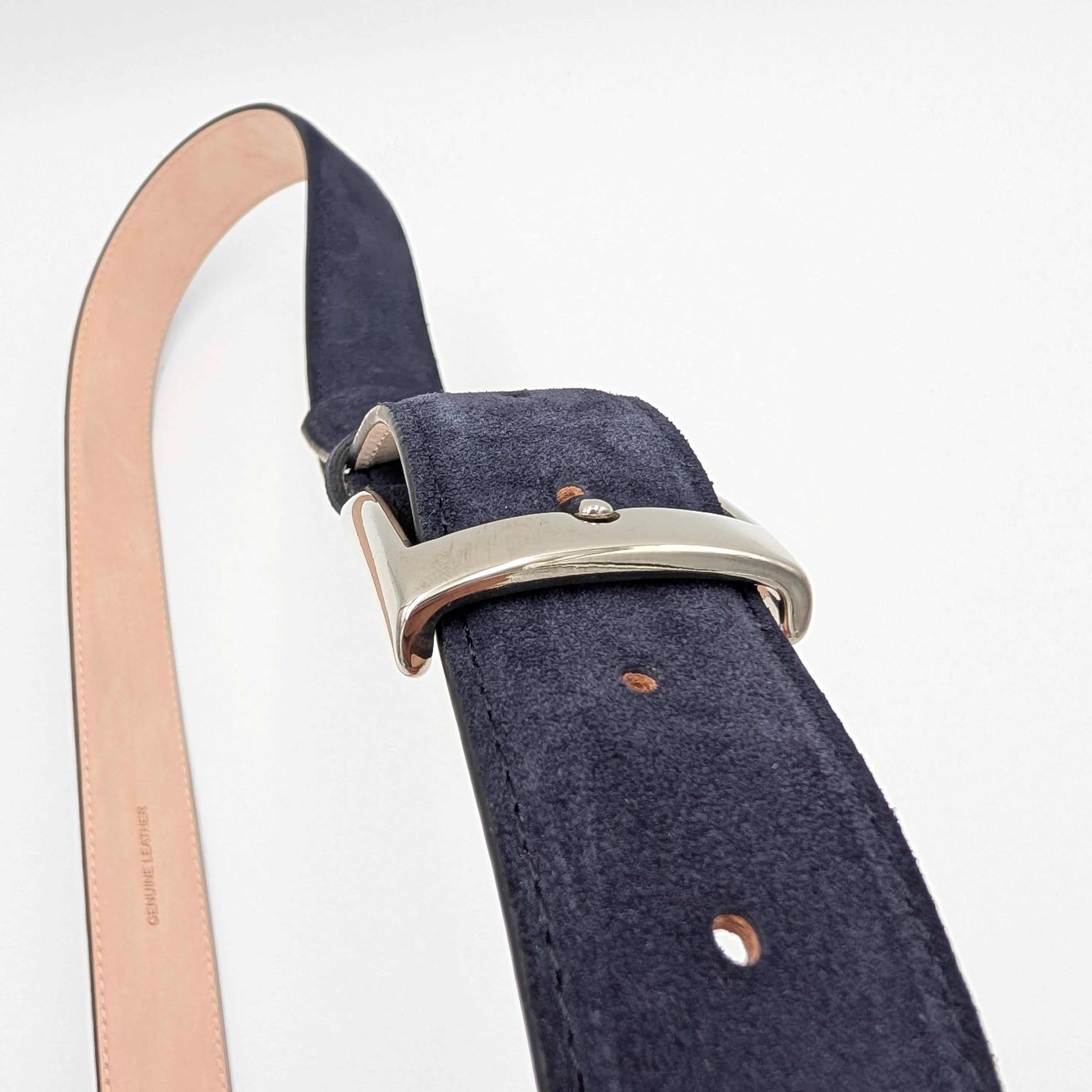 Belt Calf Suede Softy Blue