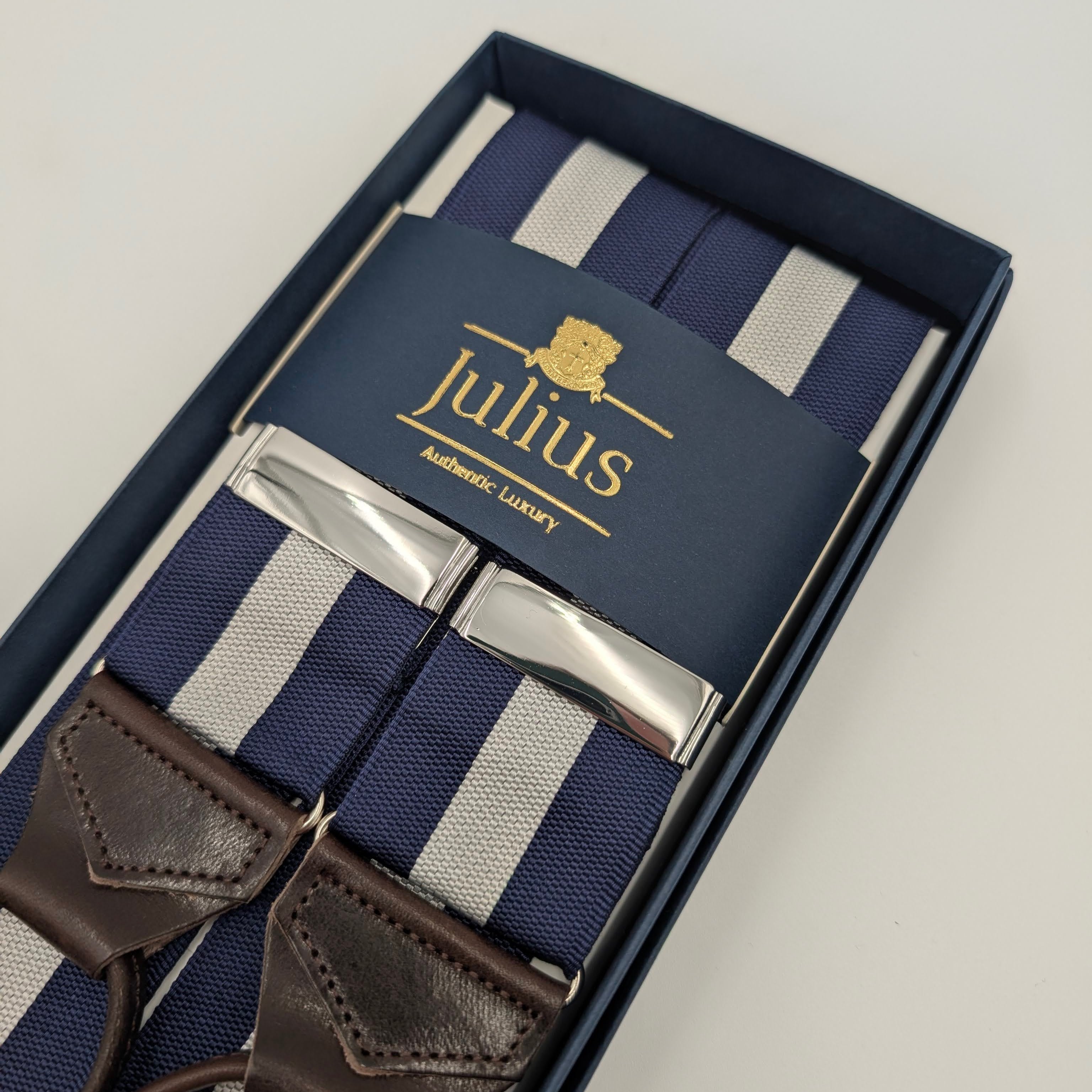 Braces White Stripe Blue